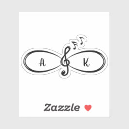 Adesivo Music Musical Notes Love Infinity Symbol Personali