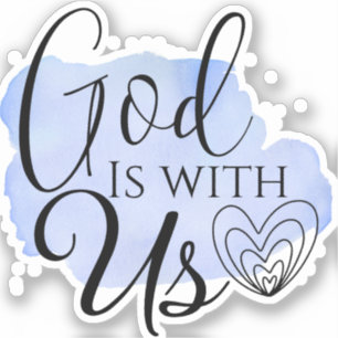 Adesivo Música Cristã Moderna Citação Deus está conosco