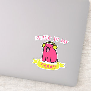 Adesivo Música é meu Urso Bonito Terapêutico Vinil