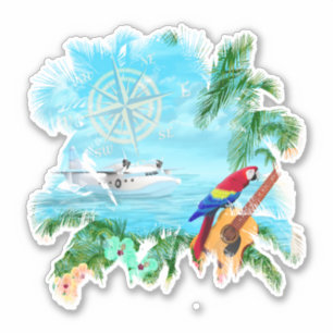 Adesivo Música tropical de praia