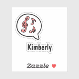 Adesivo Musical Notes Speech Bubble Comic Personalizado