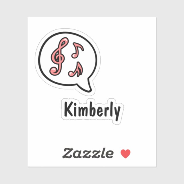 Adesivo Musical Notes Speech Bubble Comic Personalizado (Folha)