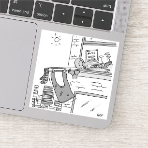 Adesivo Músico do jogador de trombone engraçado