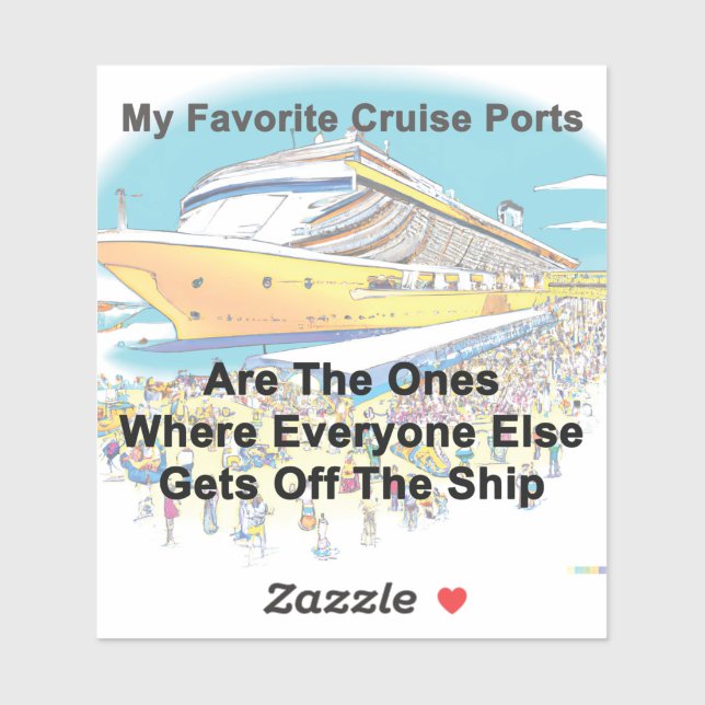 Adesivo My Favorite Cruise Ports - Sticker (Folha)