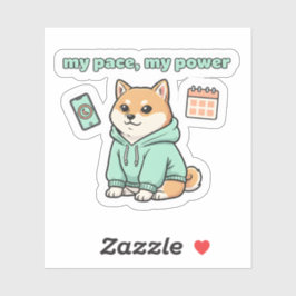 Adesivo My Pace My Power Sticker – Motivational Shiba Dog 