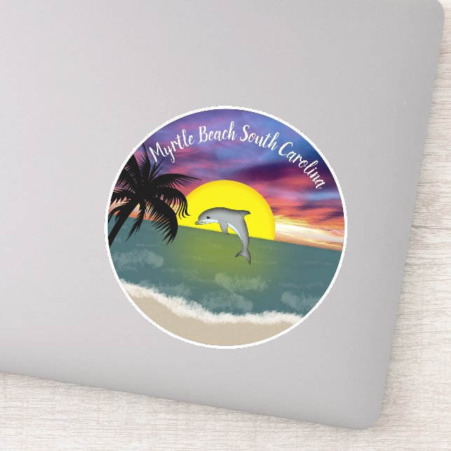 Adesivo Myrtle Beach Dolphin Sunset (Detalhe)