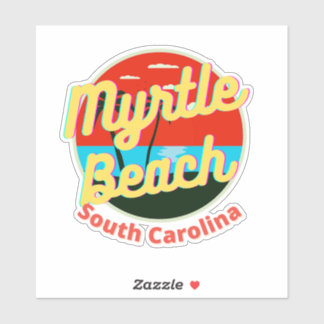 Adesivo Myrtle Beach South Carolina Retro Sunset