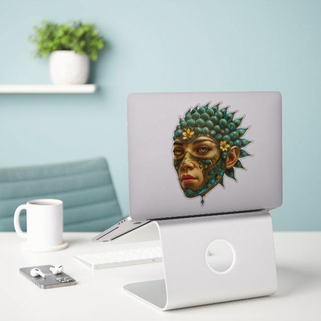 Adesivo Mystical Guardian Vision - Fantasy Graphic Art (Laptop na mesa)