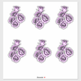 Adesivo Mystical Purple Rose Custom-Cut Vinyl Stickers