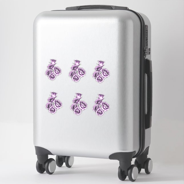 Adesivo Mystical Purple Rose Custom-Cut Vinyl Stickers (Mala)