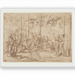 Adesivo N.Poussin: Apolo e as musas no Monte Parnasso