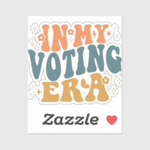 Adesivo Na Minha Época De Voto, Retro Wavy