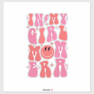 Adesivo Na Minha Era de Mãe de Menina Retro Groovy Dia das