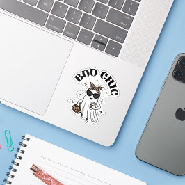 Adesivo Na moda Boo-Chic Ghost com Leopard Print & Coffee