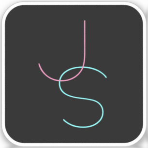 Adesivo Na moda Editável Qualquer Duas Iniciais Modernas