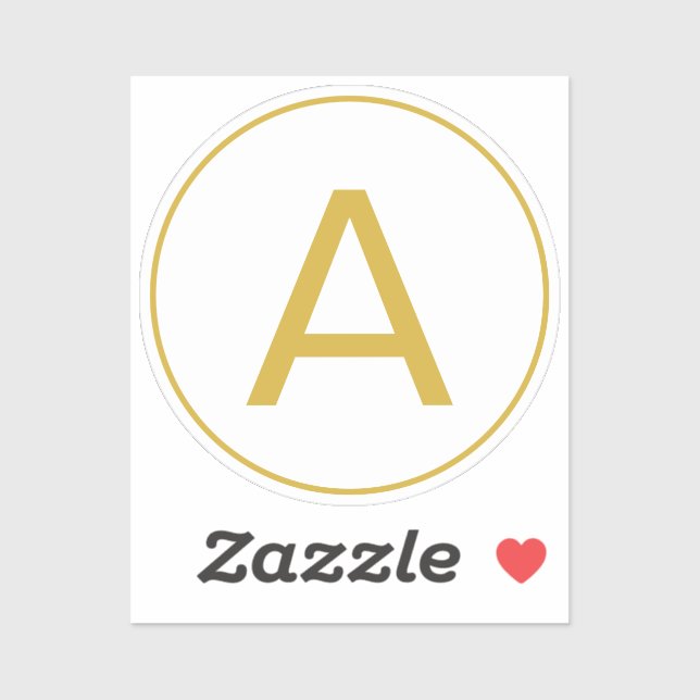 Adesivo Na moda Monograma inicial - Letra Dourada branca (Folha)