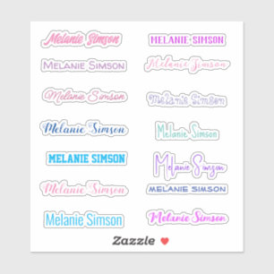 Adesivo Na moda Nome colorido Pink-Blue-Stickers