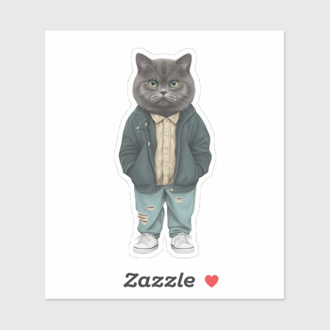 Adesivo Na moda Whiskers: Dapper Britânico Cabelo Curto (Folha)