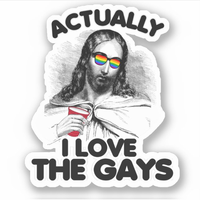 Adesivo Na verdade eu amo os gays (Frente)