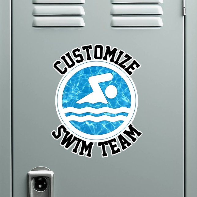 Adesivo Nadação e mergulho personalizados da equipe de nat (Personalized swimming and diving sticker on swim team locker)