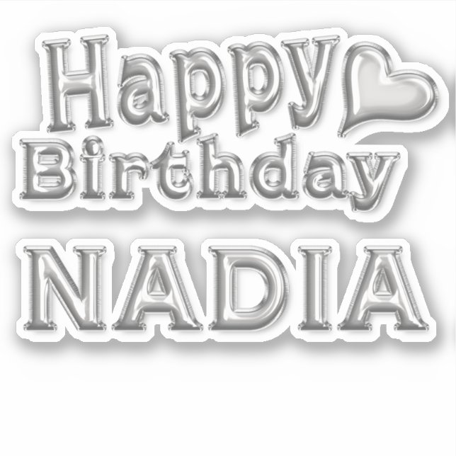 Adesivo Nadia Happy Birthday silver Aufkleber Sticker (Frente)