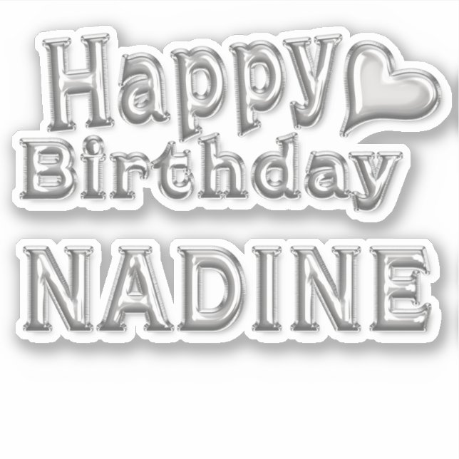 Adesivo Nadine Happy Birthday silver Aufkleber Sticker (Frente)