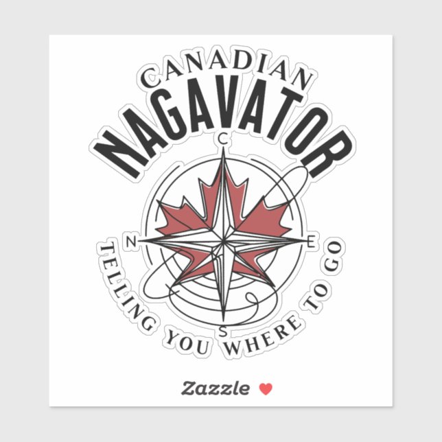 Adesivo Nagavator canadense dizendo para onde ir (Folha)