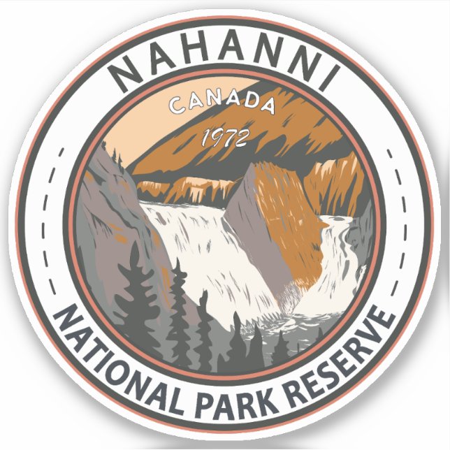 Adesivo Nahanni National Park Reserve Viagem Art Vintage (Frente)