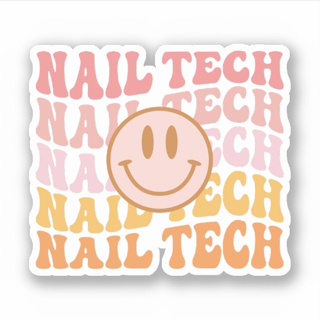 Adesivo Nail Tech, Presente de Apreciação de Tecnologia Na (Frente)