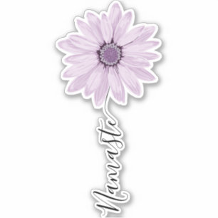 Adesivo Namaste Script Lilac Daisy Flower Stem