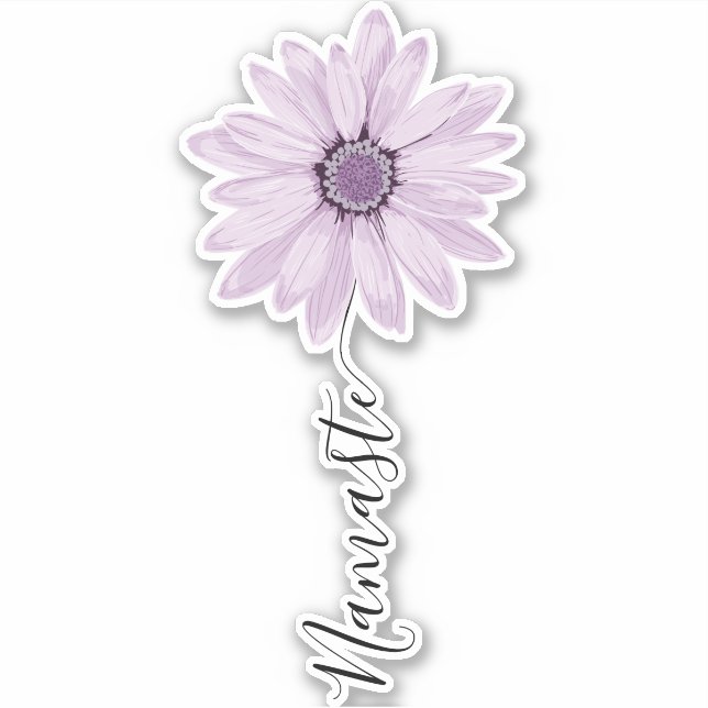 Adesivo Namaste Script Lilac Daisy Flower Stem (Frente)