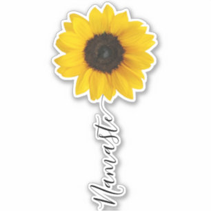 Adesivo Namaste Script Sunflower Stem