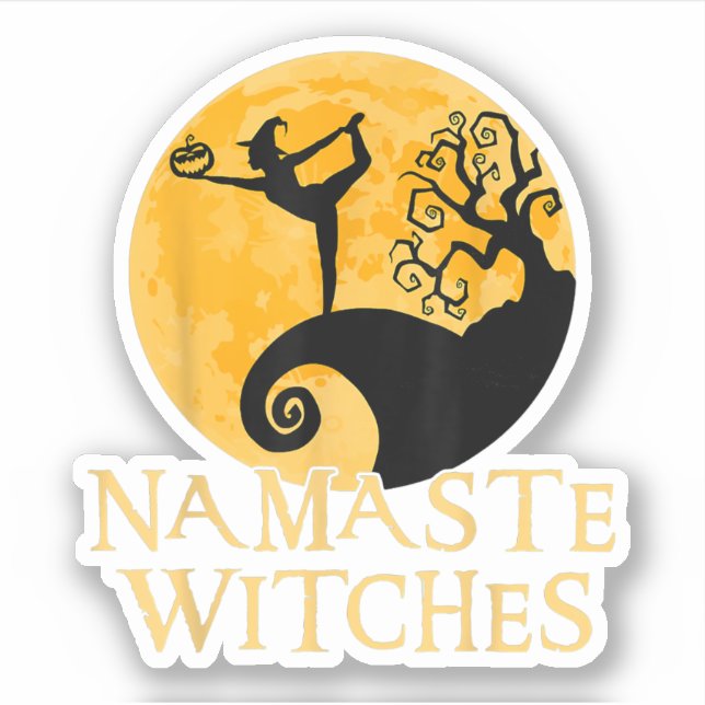 Adesivo Namaste Witches Shirt - Halloween Yoga T-shirt (Frente)