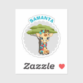 Adesivo "Name" Giraffe in the Savanna Sticker Sheet