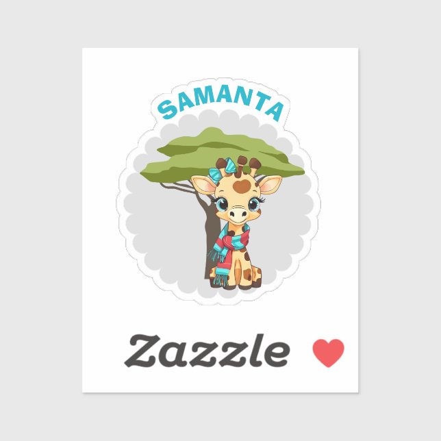 Adesivo "Name" Giraffe in the Savanna Sticker Sheet (Folha)