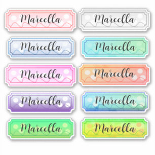 Adesivo Name Sticker Definir Cores Belas