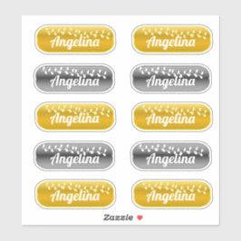 Adesivo Name Sticker Set Dourado and Silver