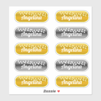 Adesivo Name Sticker Set Dourado and Silver