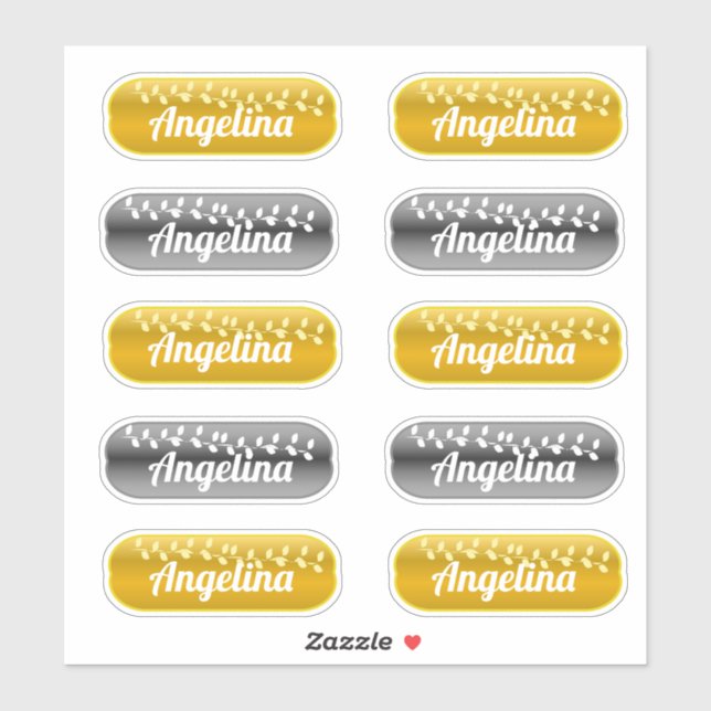 Adesivo Name Sticker Set Dourado and Silver (Folha)