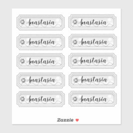 Adesivo Name Sticker Set Silver Flowers