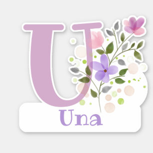 Adesivo Name Una com a opção Letter U Sticker Cut-Out