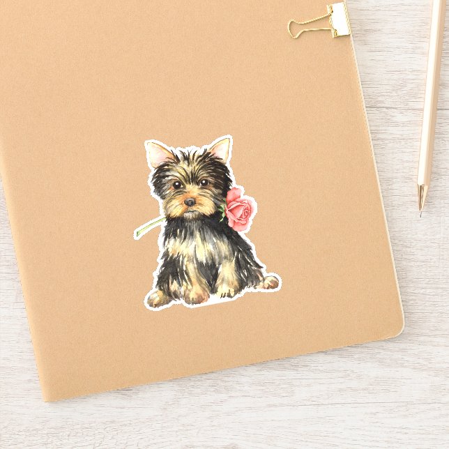 Adesivo Namorados Yorkshire Terrier Vinyl Sticker (Notebook)