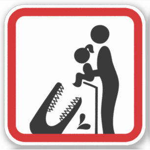 Adesivo Não alimente a filha ao sinal do jardim zoológic