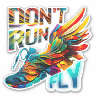 Adesivo Não corra, Fly   Neon Running custom cut vinil
