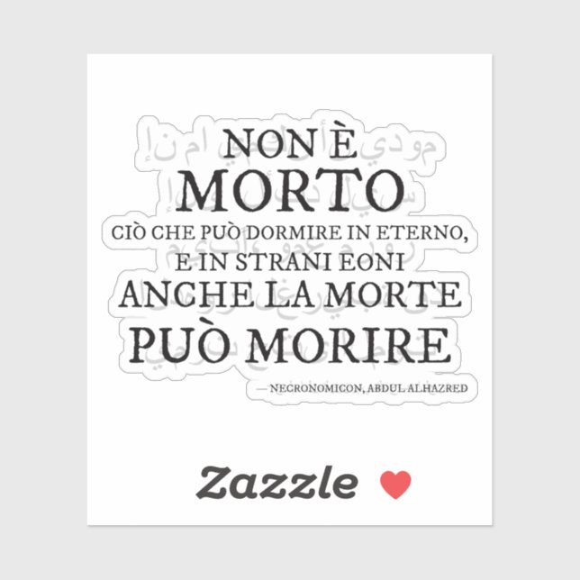Adesivo "Não è morto..." - Il verso del Necronomicon (Folha)
