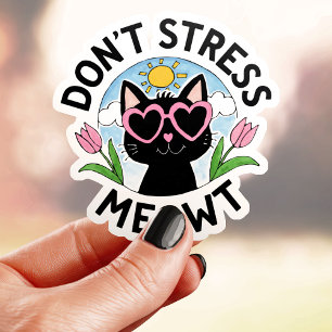 Adesivo Não Estresse Meowt Gato
