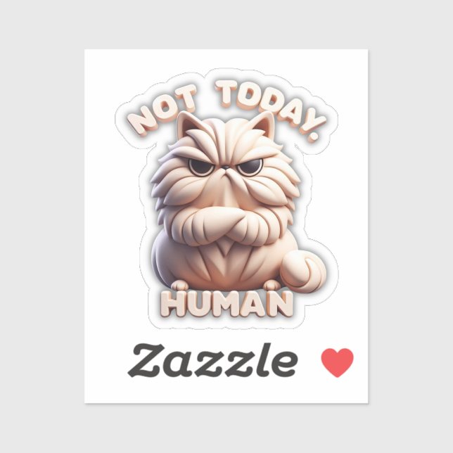 Adesivo Não Hoje Em Dia, Vinheta De Gato De Gato Engraçado (Folha)