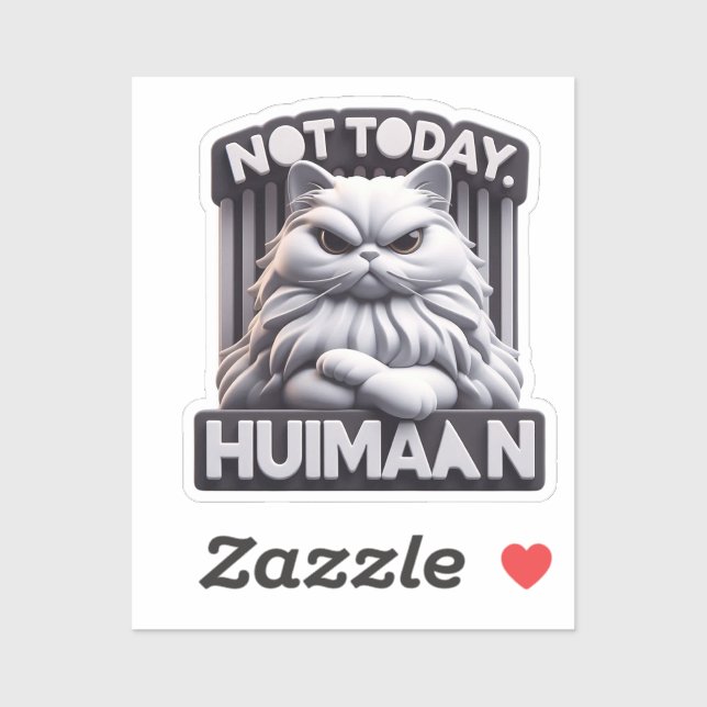 Adesivo Não Hoje, Huimaan Grumpy Cat Vinyl Sticker (Folha)