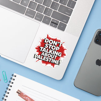 Adesivo Não parem de falar sobre a Palestina!