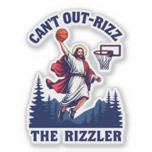 Adesivo Não Pode Superar o Rizzler Jesus Basquete